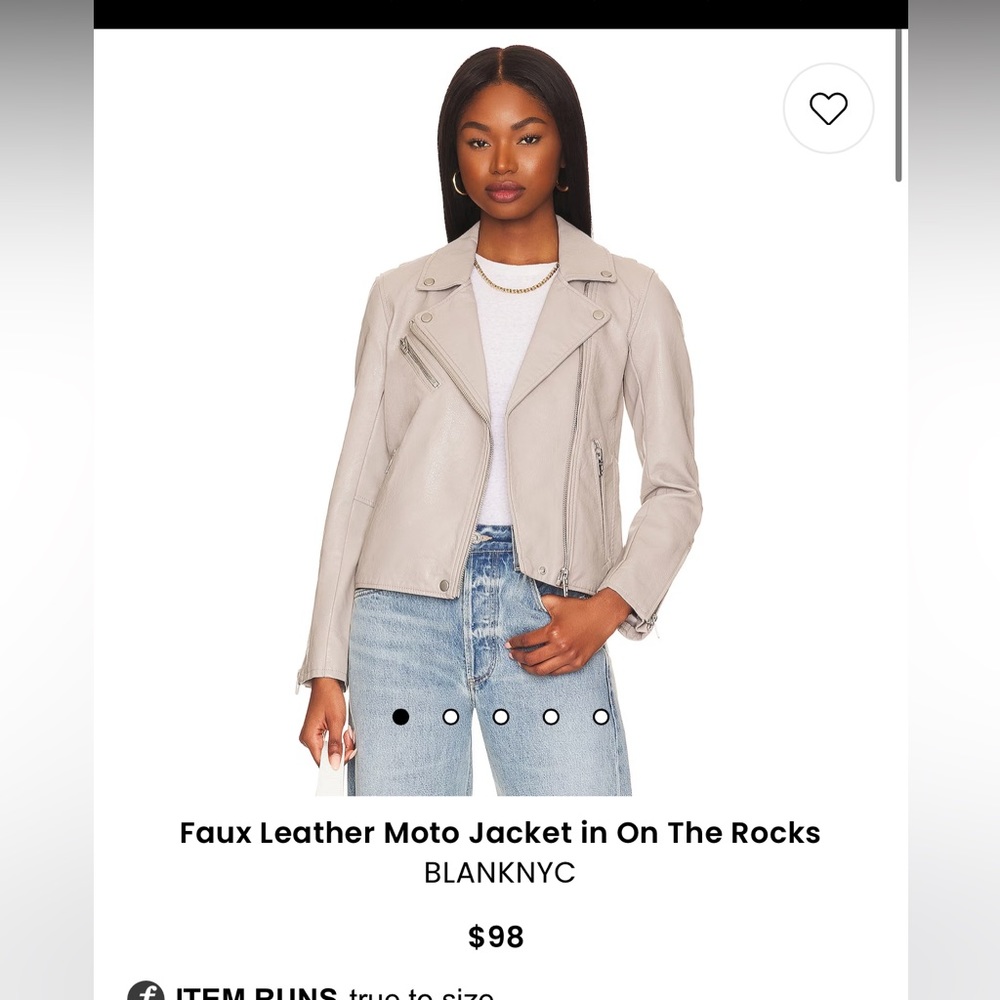 NWT Grey Faux Leather Jacket